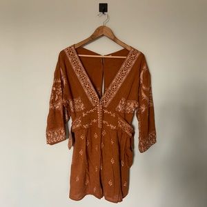 Free People Embroidered Romper